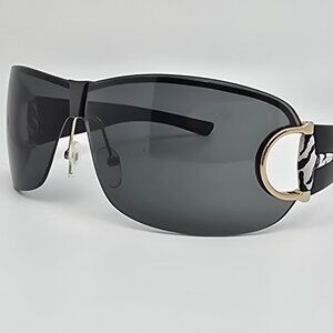 Gucci GG2746/S EGYP9 Gold Black Frame Black Lens Sheild Horsebit Sunglasses 73mm